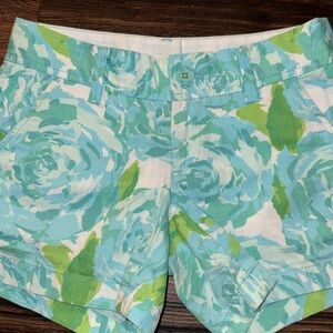 Lilly Pulitzer Floral Green and Blue Women's Shorts